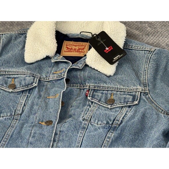 NWT Levis Womens Original Ex-Boyfriend Sherpa Denim Jean Trucker Jacket - Picture 3 of 16